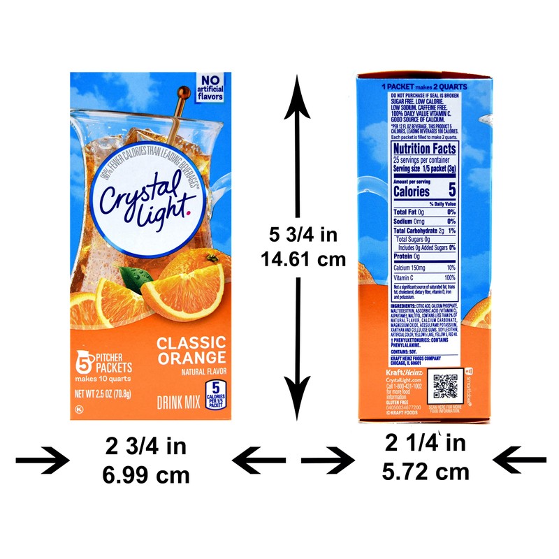 Crystal Light Pitcher Packets, Classic Orange, 2.5 OZ