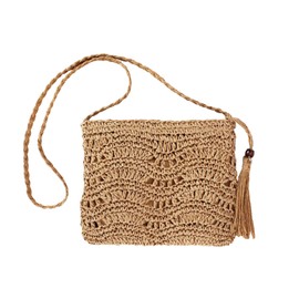 Straw Bags For Women Straw Beach Bag Woven Bag Of Straw Wallet,It Is Very Suitable For Summer Vacation And Travel. (Khaki)