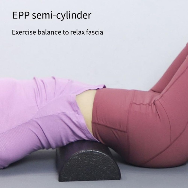 YEHEI Semicircular Yoga Cylinder Fitness Equipment Yoga Foam Roller Black