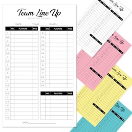 v2croft Baseball Softball Lineup Cards – 50-Game Scorebook with 18 Player Roster Sheets, 4 Part Carbonless Copies, Coaching Accessories for Umpires, Youth & Little League