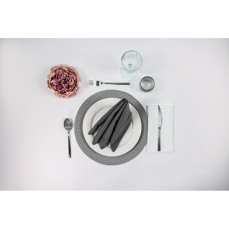 mon bijou® - 6 Pleasantly Soft Fabric Napkins Dark Grey