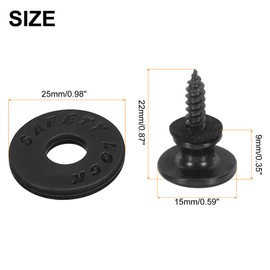 MECCANIXITY Guitar Strap Lock Bass Strap Button Buckle Dual Design Strap Button Metal Strap Retainer System with Black Washers for Guitar Ukulele (Black Pack of 2)