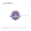 Silvershake 4.88ct. Natural Amethyst 925 Sterling Silver Flower Cluster Ring