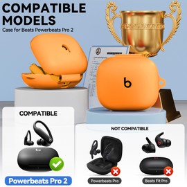 TNSNK Cases for Beats Powerbeats Pro 2 Case,Soft Silicone Power Beats Pro 2 Case Cover,Shockproof Logo Skeletonized Protective Cover for Men&Women with Cleaner Kit and Carabiner,Front LED Visible