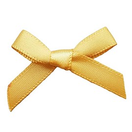 Trucraft 3cm 7mm Satin Ribbon Mini Craft Bows Honey Gold Pack of 20