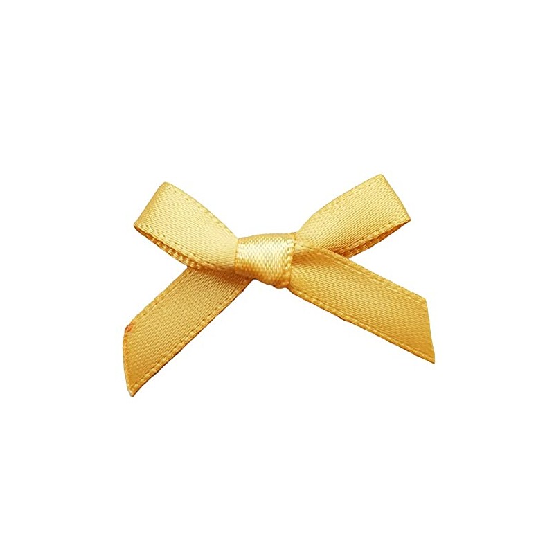 Trucraft 3cm 7mm Satin Ribbon Mini Craft Bows Honey Gold