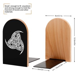 Hon-Lally Norse Viking Goddess Wiccan Wicca Pagan Pattern Wood Bookends Decorative Bookend Non-Skid Office Book Stand for Books Office Files Magazine