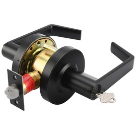 Boomerang Classroom Function - ADA Commercial Door Lever Lock - Heavy-Duty Locking Door Handle, Cylindrical Lever Lock, Non-Handed Grade 2, Matte Black (US19), Classroom