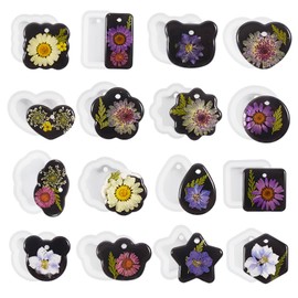 16PCS Ymapinc Resin Silicone Molds Resin Jewelry Making Kits with Hanging Hole, DIY Tear Drop Necklace Pendants and DIY Keychain Molds, Epoxy Resin Mold Necklace, Decorations Gifts for Girls Women