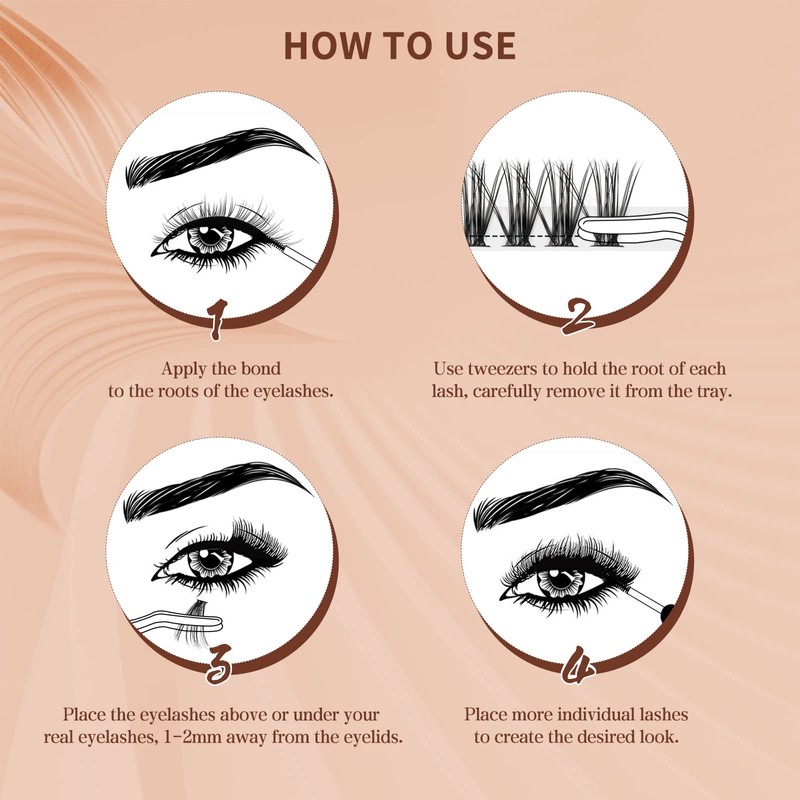 QUEWEL Lash Clusters Kit, 240 Pcs Lash Clusters 30D+40D DIY