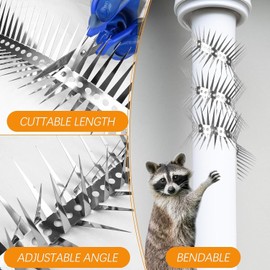 Anti-Climb Spikes for Raccoon & Bird Protection - Heavy-Duty Stainless Steel Barrier Nails for Fence, Roof, Trees | Outdoor Animal Climb Prevention (1PCS)