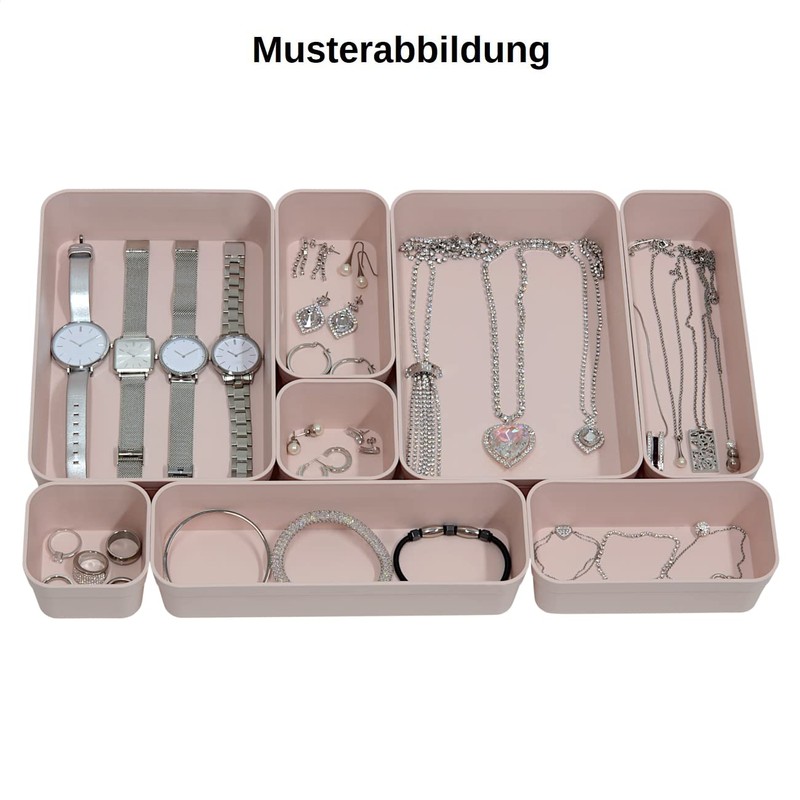 1 x Drawer Organiser Set, 8 Pieces, Pastel Green, Universal