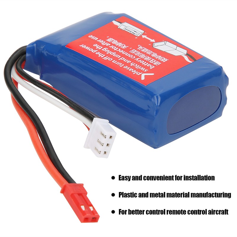 7.4V 1100mAh RC Helicopter Battery with 3-Way Conversion Line Fits