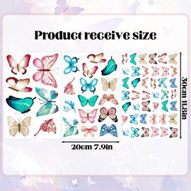 ElevateTech 64 Pcs Glow in The Dark Butterfly Wall Decor, Removable Butterfly Wall Stickers Luminous Colorful Ceiling Butterfly Stickers DIY Art Crafts for Living Room Wall Stickers Decor