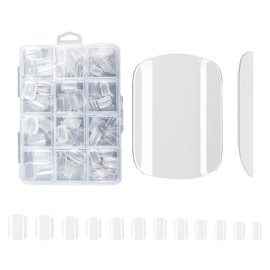 Lsnisni Fake Nail Tips, 288PCS Gel Acrylic Fake Nails Tips,Clear Short Square Press On Nails，Nail Supplies Suitable for Women or Girls to DIY Nails 12 Sizes For Your Choice!