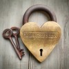 Winchester Heart Solid Brass Lock & Keys With Antique Finish