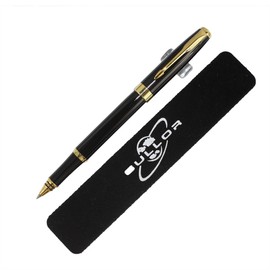 Gullor 388 Roller ball pen with Original pen pouch and a PU leather pen pouch - Black