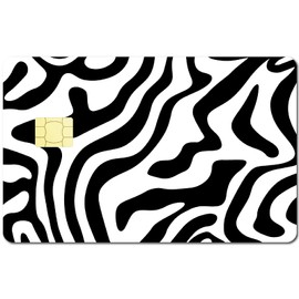 CREATCABIN 4Pcs Credit Card Skin Debit Card Sticker Zebra Stripes Personalizing Card Decor Waterproof Removable Bank Card Protecting Rfid Blocking Sticker for Credit Card Holders 3.3x2.1in