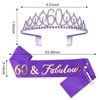 Casoty 60th Birthday Sash and Tiara for Women, 60th Birthday