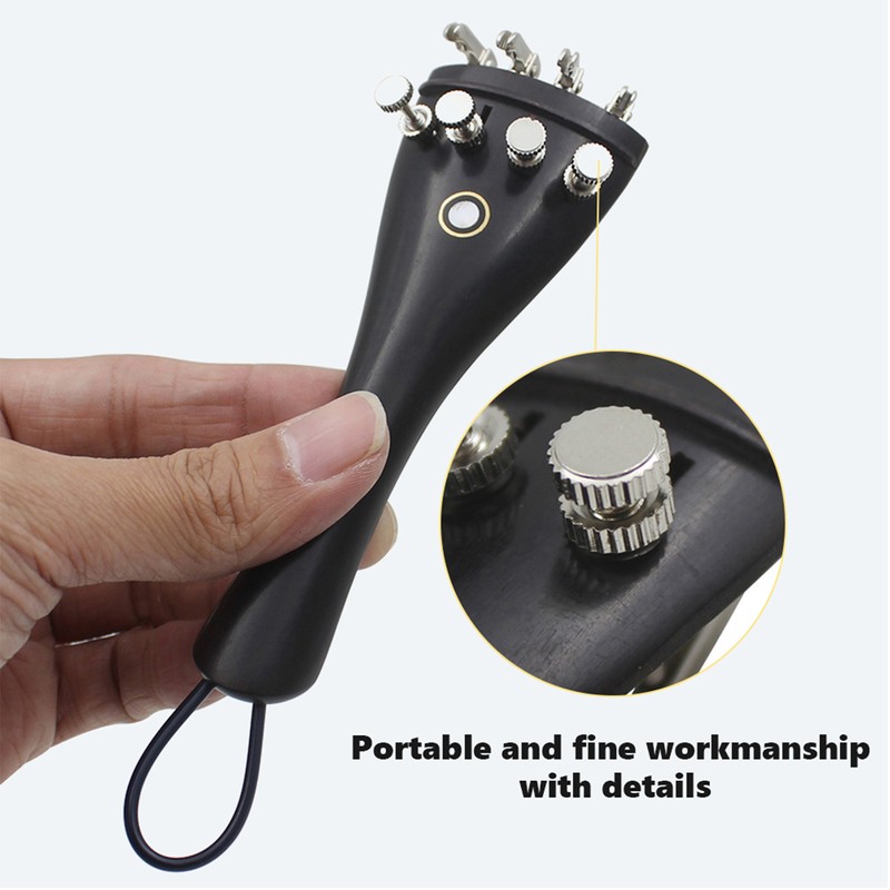 3 in 1 Ebony Tailpiece with Rope Fine Tuners Kits