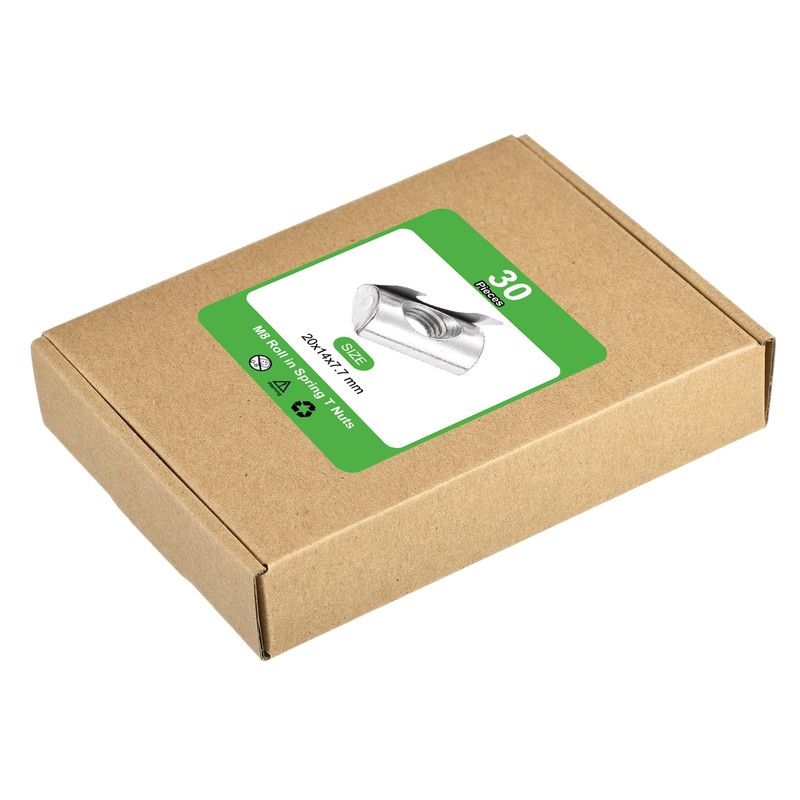 sourcing map 30Pcs M8 T Nuts Roll in Spring, T