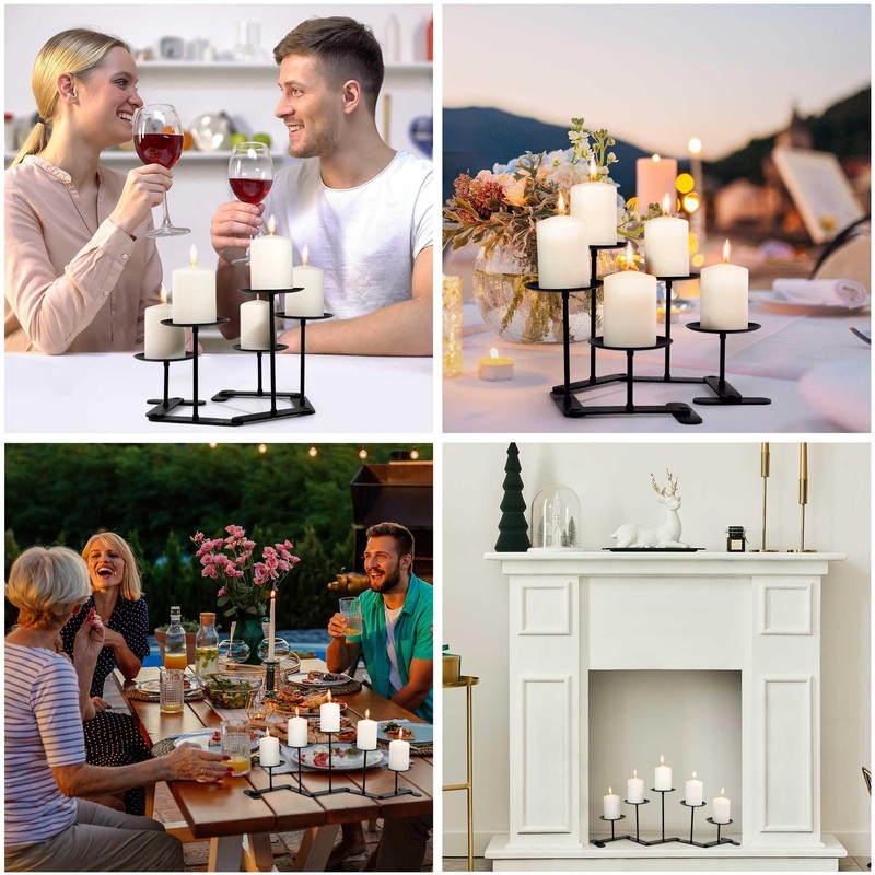 Adjustable Candelabra Candle Holder: 5 Candle Iron Candelabra Fireplace Candle