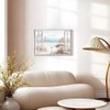 Beach Window Canvas Wall Art: Living Room Blue Ocean Scene