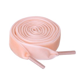 [Allegra K] Velvet Shoelaces, Ribbon Shoelaces, Flat Laces, Wide Laces, For Sneakers and Boots, 0.6 inch (1.6 cm) Width, light coral