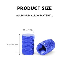 Honibaoto 10 PCS Car Tire Valve Stem Caps, Aluminum Tire Air Cap Set, Dust Proof & Corrosion Resistant Stem Covers, Car Accessories for SUV Bike Bicycle Truck Motorcycle (Blue)