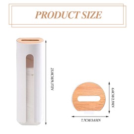 Cotton Pad Dispenser Wall Mounted with Wooden Lid - Cotton Pads Storage Cotton Pads Bathroom for Cotton Balls Cotton Ball Cosmetic Container Bathroom Dressing Table Organiser Accessories, White