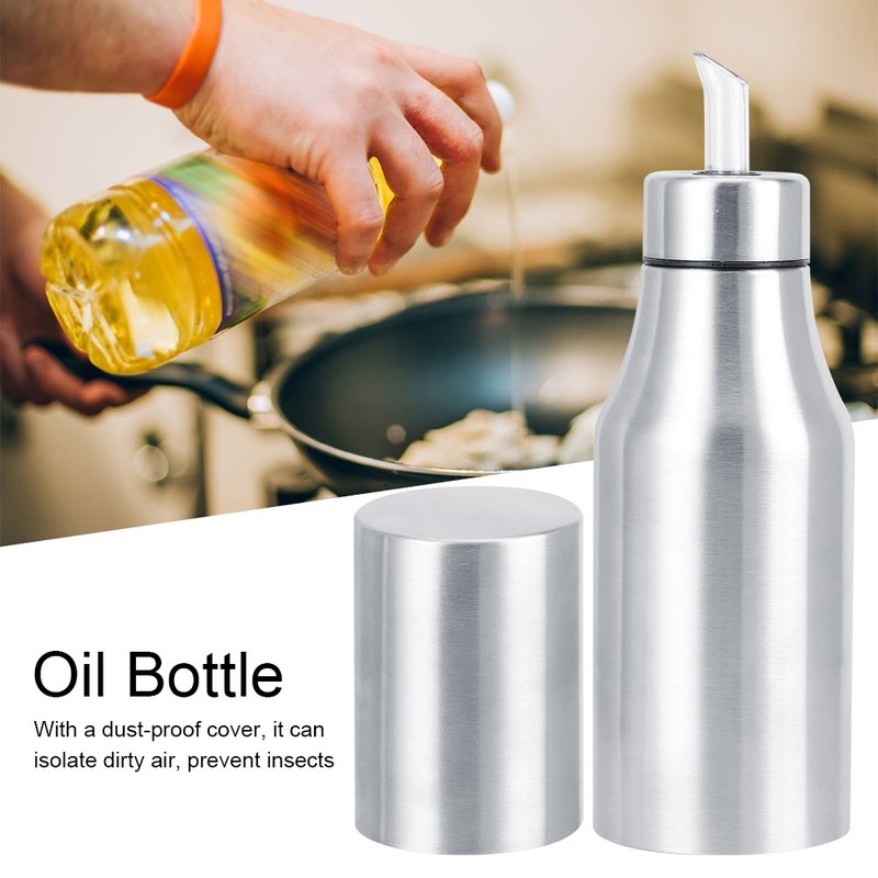 304 Stainless Steel DustProof Leakproof Oil Vinegar Bottle Dispenser Pot