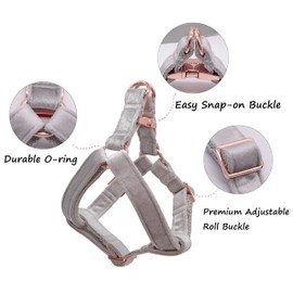 ARING PET Dog Halter Harness, Velvet Dog Harness, Adjustable Dog Halter Harness for Small Medium Large Dogs.