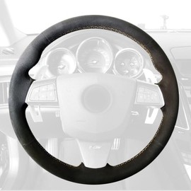 Redlineg 300994816 Genuine Leather Steering Wheel Cover Alcantara or