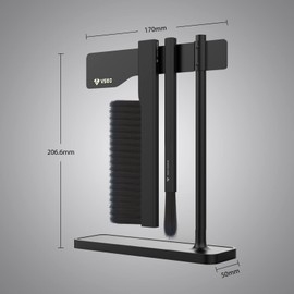 VSGO Magnetic Handle Coffee Grinder Brush Coffee Bristles Brush with Storage Rack Dusting Professional Espresso Brush Accessories Compatible for Bean Grain Coffee Tool Barista Home Kitchen