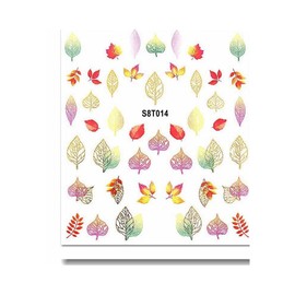 Gilding Fall Leaves Nail Sticker Maple Marble Feather Nail Decals S8T014 Nail Wraps Stickers Manicure Supplies for Women Nails Full Long Lasting Easy Apply and Remove