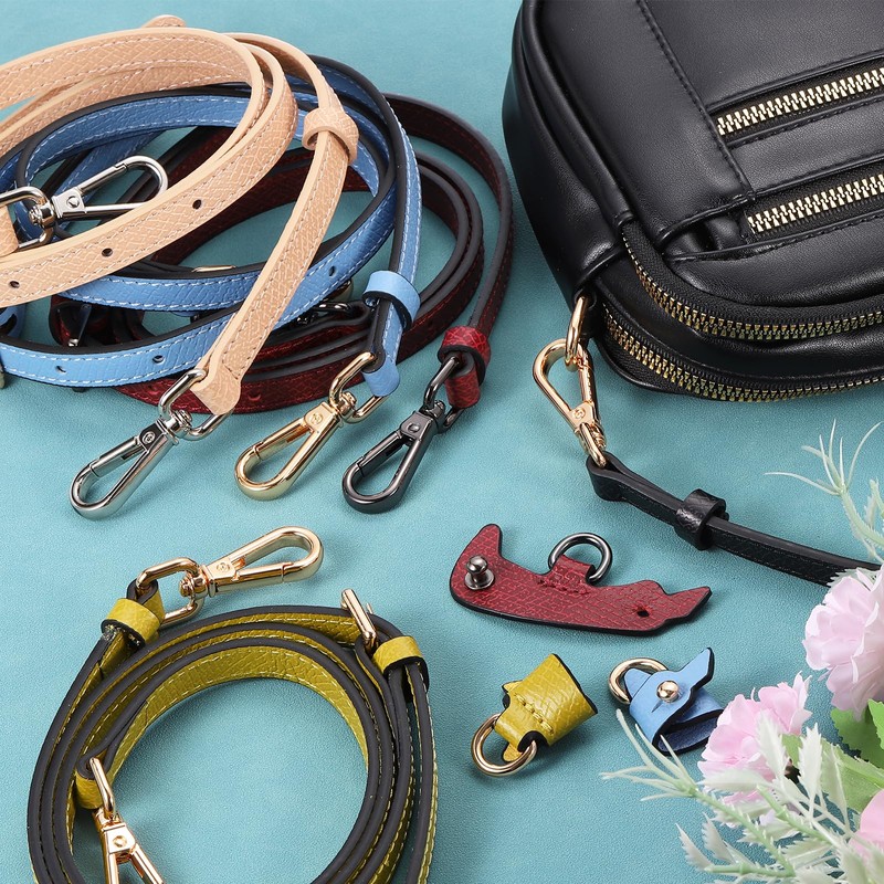 sourcing map Genuine Leather Bag Strap Replacement Adjustable Crossbody Bag
