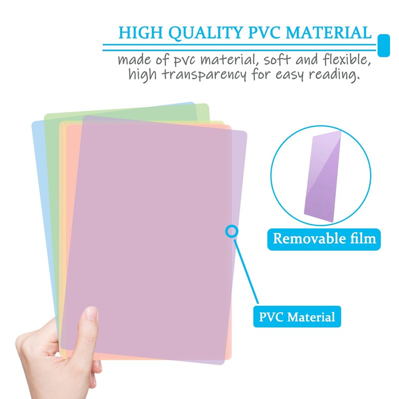 Wendergo 8x A4 Colour Overlays for Dyslexia, Dyslexia Reading Overlays