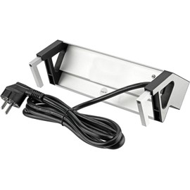 Aluminium surface-mounted socket 3-way, USB-A USB-C, clamp mounting