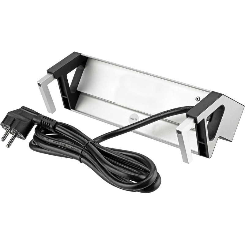 Aluminium surface-mounted socket 3-way, USB-A USB-C, clamp mounting