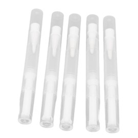 CHICIRIS Recipiente Recargable, bolígrafo Giratorio Transparente, 5 Juegos de bolígrafo de Aceite de uñas vacío, Tubo de plástico Transparente, Cepillo de Fibra de Nailon, de Aceite para cutículas pa