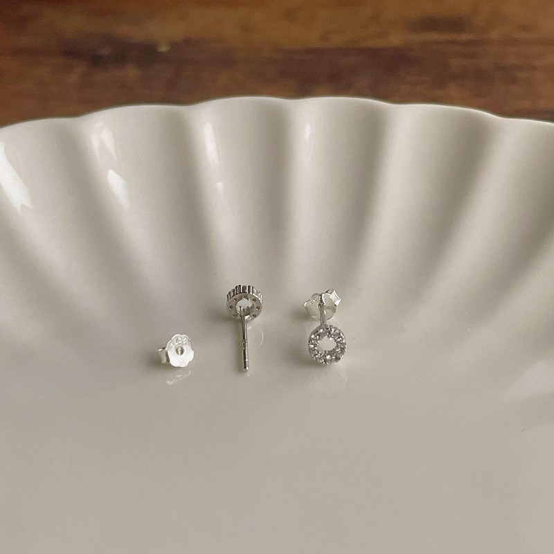 Silver Earrings, 925 Silver, 925 Silver, Hypoallergenic, Circle, Round, Small,