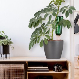 Relaxdays Tonkegel Bewässerung, 4er Set, Gießkegel für 1,5 l PET-Flaschen, Zimmerpflanzen & Balkonkästen, terrakotta