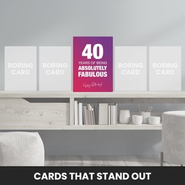 Fabulously Funny 40th Birthday Card for Women - Absolutely Fabulous and Celebrating 40 Years Old with Birthday Card, Absolutely Fabulous, 40