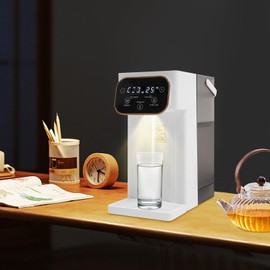 Instant Hot Water Dispenser,3L/101.44oz Large Water Boiler Maker with 12 levels of water temperature and 8 levels of water volume adjustment & Child Locks Night Lights, White