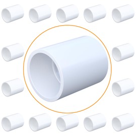 mychoiii 20 Pack White 3/4 inch PVC Pipe Coupling Adapter Pipe Fitting Connector, Socket x Socket, Furniture Build Grade SCH40 PVC Pipe Slip Socket Connectors for Home or Industrial Use