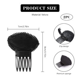 Fluffy Hair Clip, Invisible Hair Base, Fluffy Insert, Hair Base Set Styling, Invisible Fluffy Hair, Hair Pad Accessories, Fluffy Hair Pads, Invisible False Hair Clip, Pack of 2