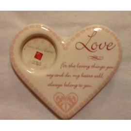 RUSS BERRIE ... MY HEART WILL ALWAYS BELONG TO YOU PHOTO HEART SHAPED MAGNET