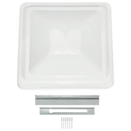 HECASA 14" RV Roof Vent Cover Compatible with Ventline Previous to 2008 and Elixir Vents Starting 1994 PP Vent Lid Polycarbonate White