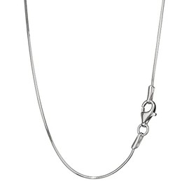 NKlaus Snake Chain Necklace 8 Layers Diamond-Coated 925 Silver 0.8 mm Wide Necklace Thin, Sterling Silver