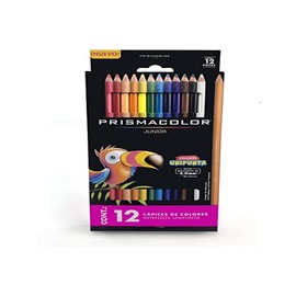Prismacolor Junior® Lápices de Colores, Intensos con Unipunta, Mina Resistente de 4.0 mm, Colores Surtidos, 12 Piezas